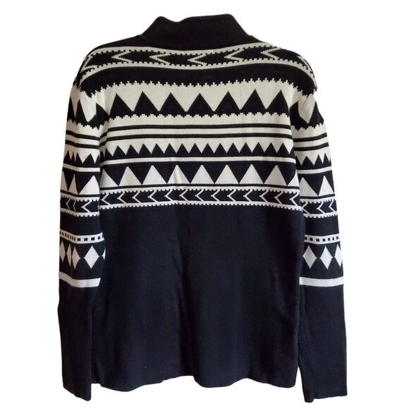 Neve Quarter Preppy Zipper Pullover Aztec Print Sweater - Picture 2 of 12